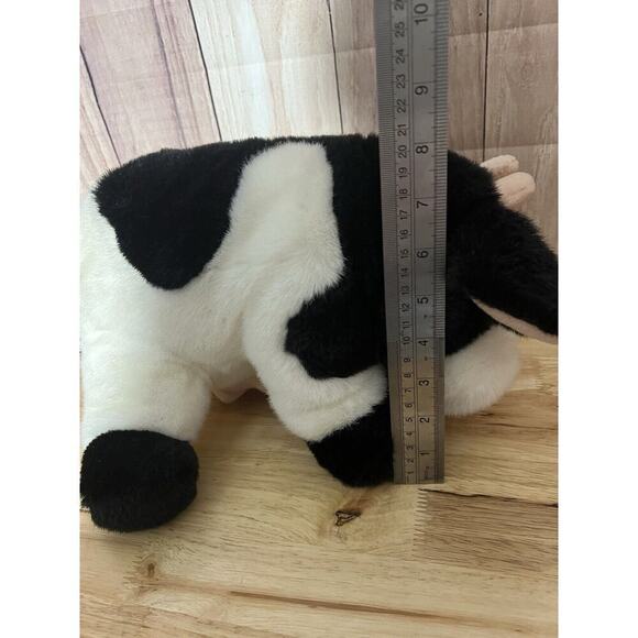 Aurora Cow Plush Stuffed Animal Small Black & White 8" Heavy - Picture 9 of 10